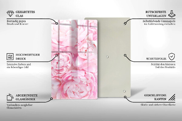 Herd abdeckplatte Zarte Pfingstrosen