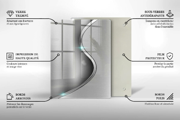 Herd abdeckplatte Abstraktes silbernes Metall