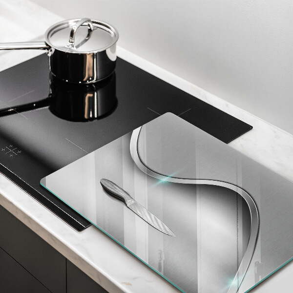 Herd abdeckplatte Abstraktes silbernes Metall