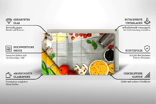 Herdabdeckplatte glas Küchenessen