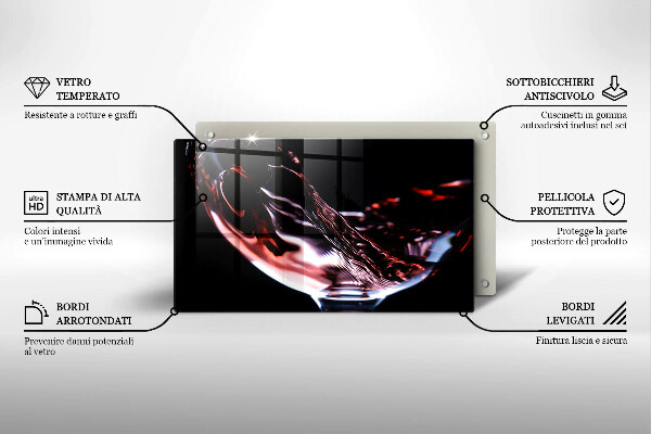 Herdabdeckplatte glas Ein Glas Rotwein