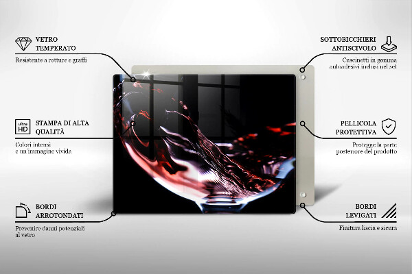 Herdabdeckplatte glas Ein Glas Rotwein