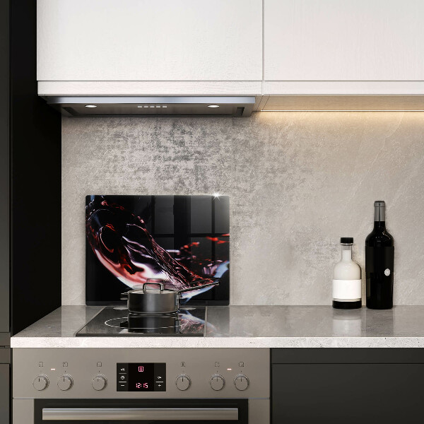 Herdabdeckplatte glas Ein Glas Rotwein