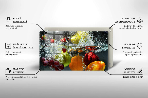 Herdabdeckplatte glas Saftige Frucht in Wasser