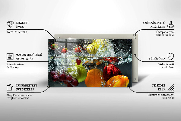 Herdabdeckplatte glas Saftige Frucht in Wasser