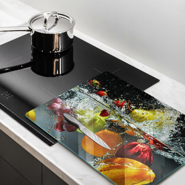 Herdabdeckplatte glas Saftige Frucht in Wasser