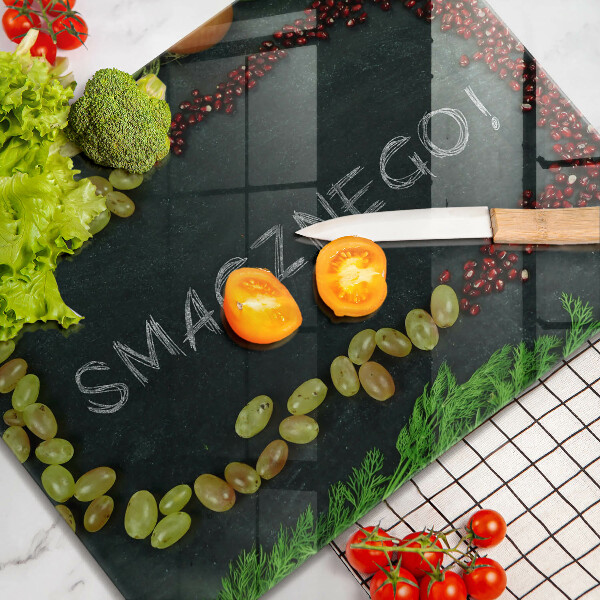 Herdabdeckplatte glas Smacznego!