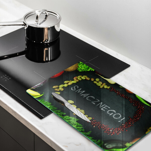 Herdabdeckplatte glas Smacznego!