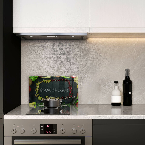 Herdabdeckplatte glas Smacznego!