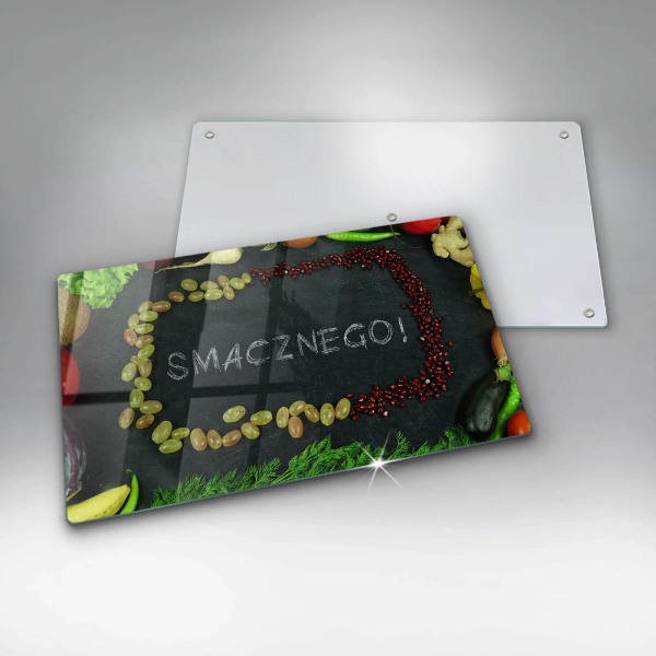 Herdabdeckplatte glas Smacznego!