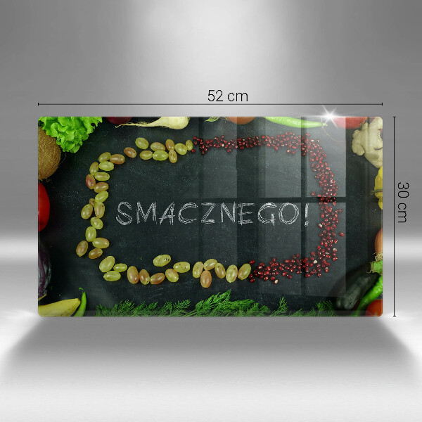 Herdabdeckplatte glas Smacznego!