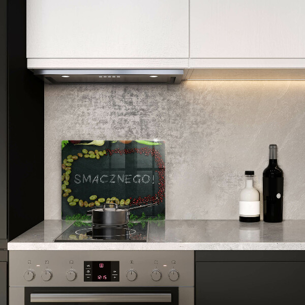 Herdabdeckplatte glas Smacznego!