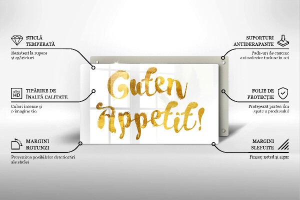 Herdabdeckplatte glas Guten Appetit!