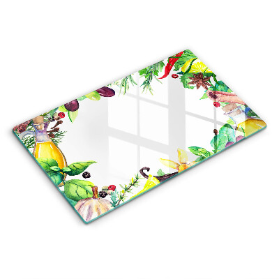 Herdabdeckplatte glas Bemaltes Essen