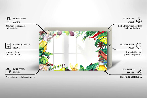 Herdabdeckplatte glas Bemaltes Essen