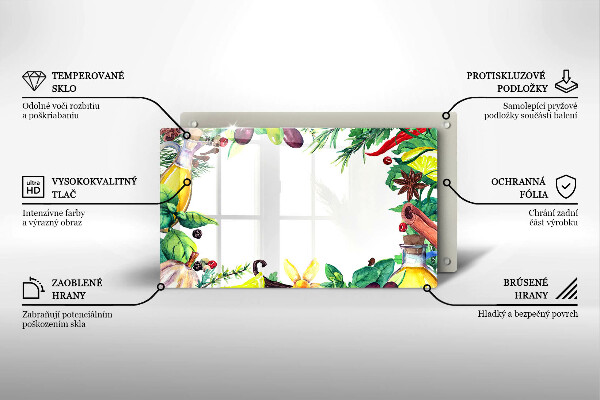 Herdabdeckplatte glas Bemaltes Essen