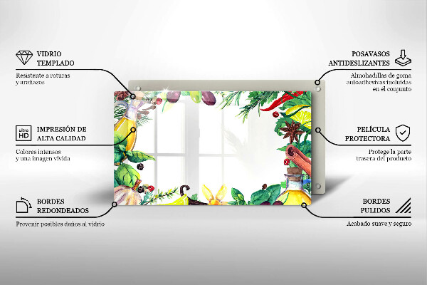 Herdabdeckplatte glas Bemaltes Essen