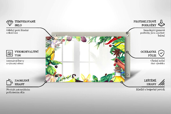 Herdabdeckplatte glas Bemaltes Essen