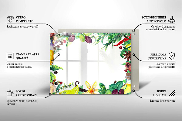 Herdabdeckplatte glas Bemaltes Essen