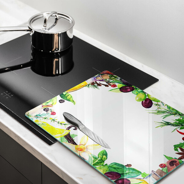 Herdabdeckplatte glas Bemaltes Essen