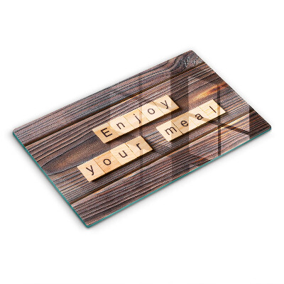 Herdabdeckplatte glas Enjoy your meal