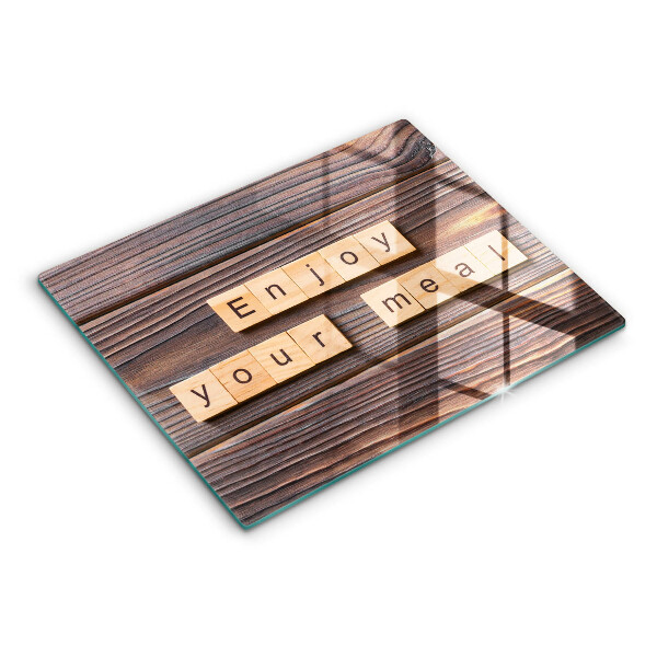 Herdabdeckplatte glas Enjoy your meal