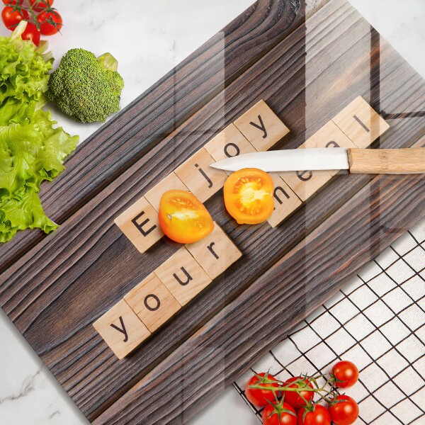 Herdabdeckplatte glas Enjoy your meal