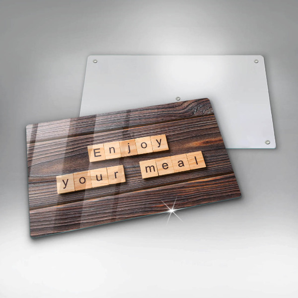 Herdabdeckplatte glas Enjoy your meal