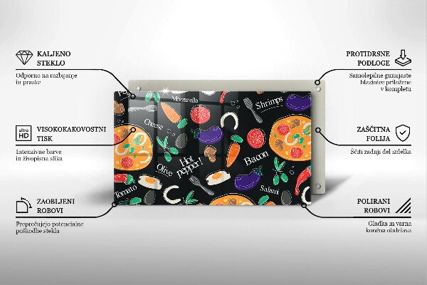 Herdabdeckplatte glas Lebensmittelillustration