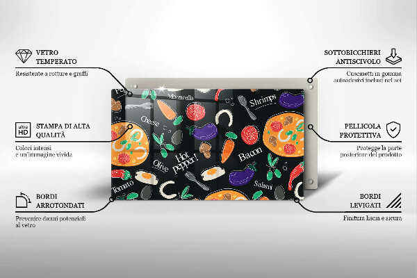 Herdabdeckplatte glas Lebensmittelillustration