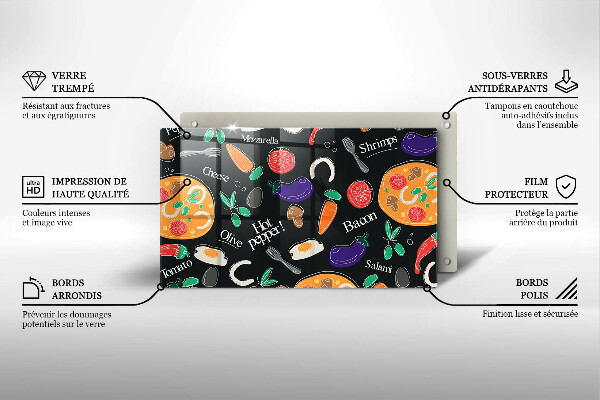 Herdabdeckplatte glas Lebensmittelillustration