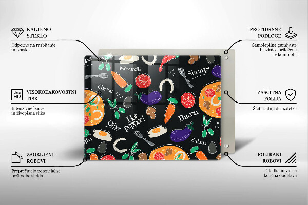 Herdabdeckplatte glas Lebensmittelillustration