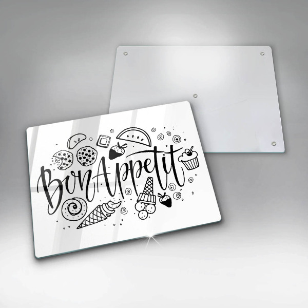 Herdabdeckplatte glas Bon Appetit