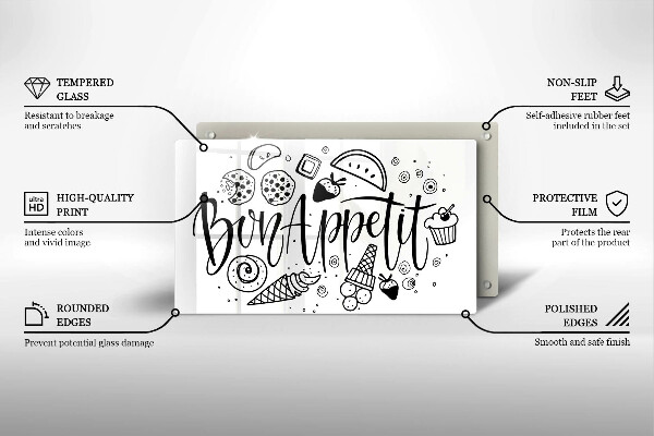 Herdabdeckplatte glas Bon Appetit