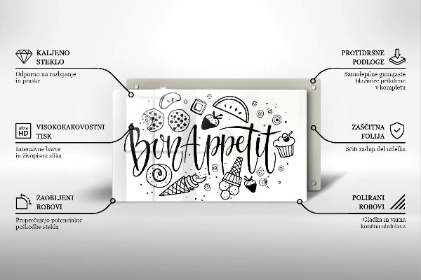 Herdabdeckplatte glas Bon Appetit