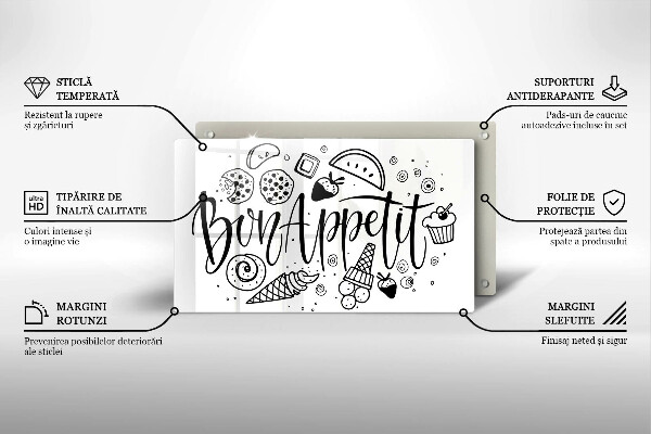 Herdabdeckplatte glas Bon Appetit