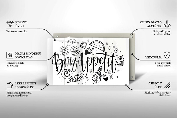 Herdabdeckplatte glas Bon Appetit