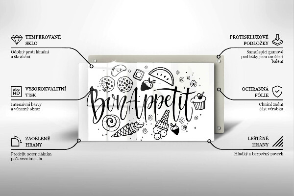 Herdabdeckplatte glas Bon Appetit