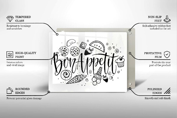 Herdabdeckplatte glas Bon Appetit