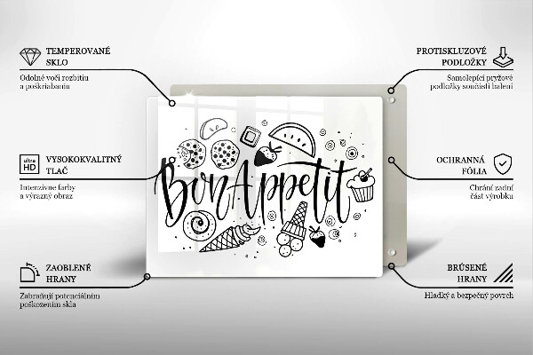 Herdabdeckplatte glas Bon Appetit