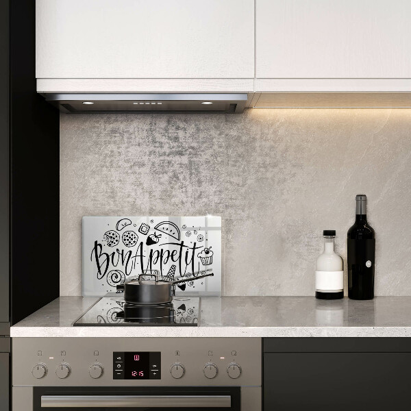 Herdabdeckplatte glas Bon Appetit