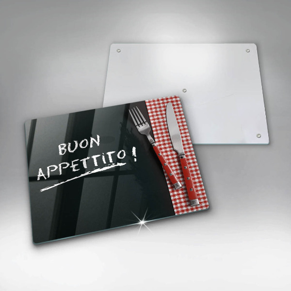 Herdabdeckplatte glas Buon Appetito!