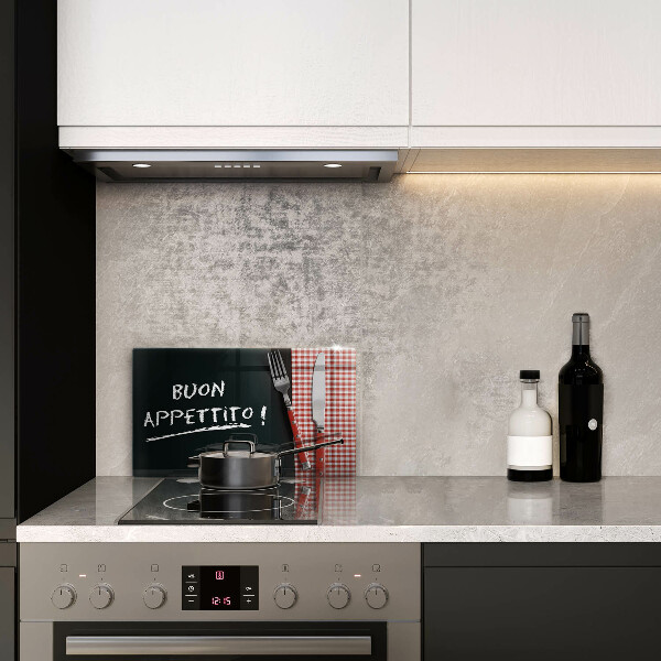 Herdabdeckplatte glas Buon Appetito!