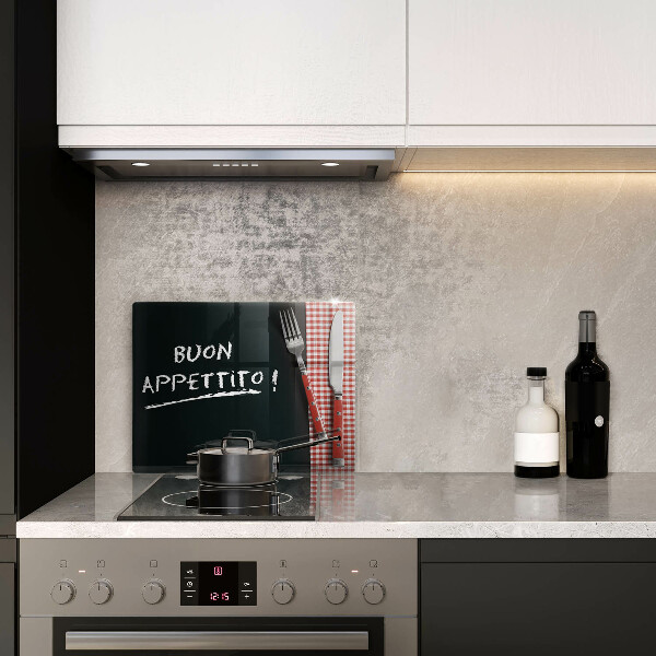 Herdabdeckplatte glas Buon Appetito!
