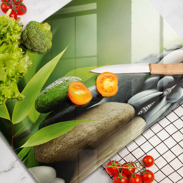 Herdabdeckplatte glas Zen-Bambussteine