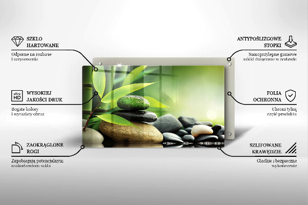 Herdabdeckplatte glas Zen-Bambussteine