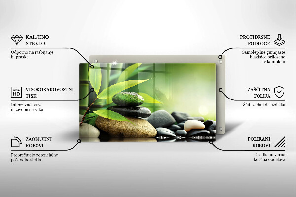 Herdabdeckplatte glas Zen-Bambussteine
