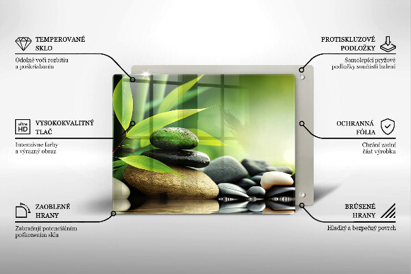 Herdabdeckplatte glas Zen-Bambussteine