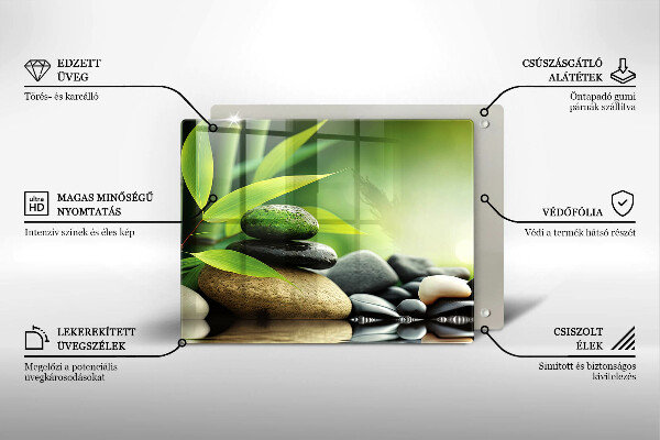 Herdabdeckplatte glas Zen-Bambussteine