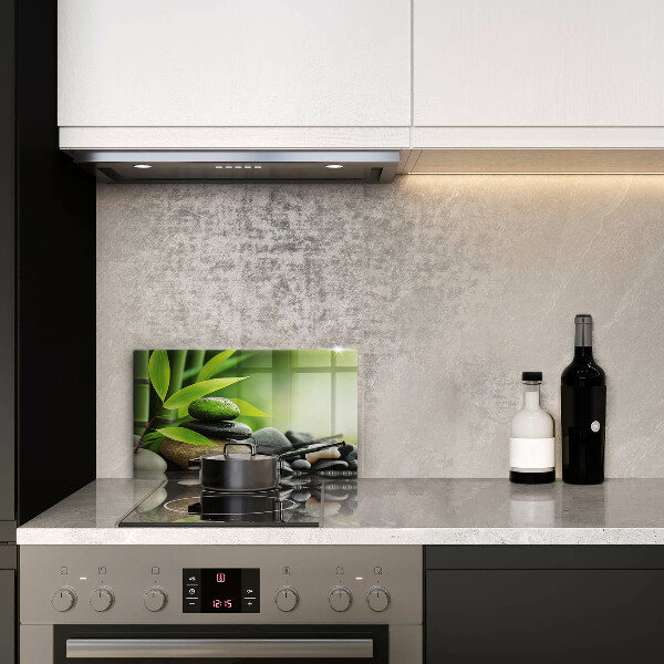 Herdabdeckplatte glas Zen-Bambussteine